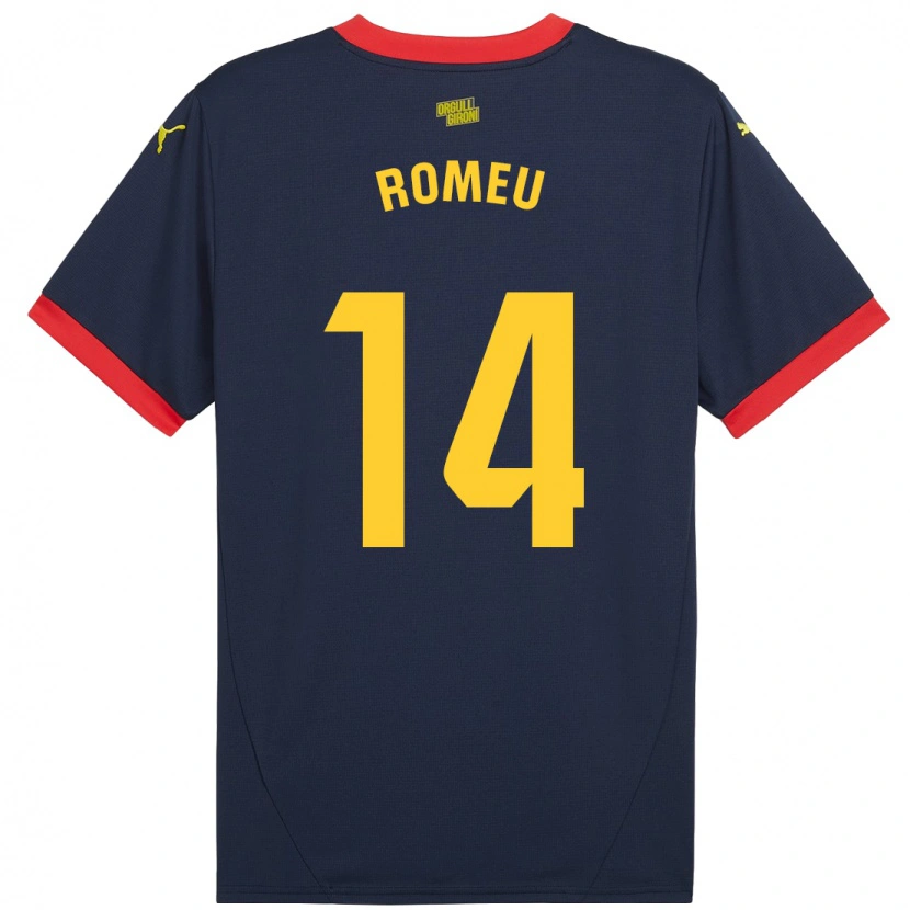 Danxen Enfant Maillot Oriol Romeu #14 Bleu Marine Rouge Tenues Extérieur 2024/25 T-Shirt