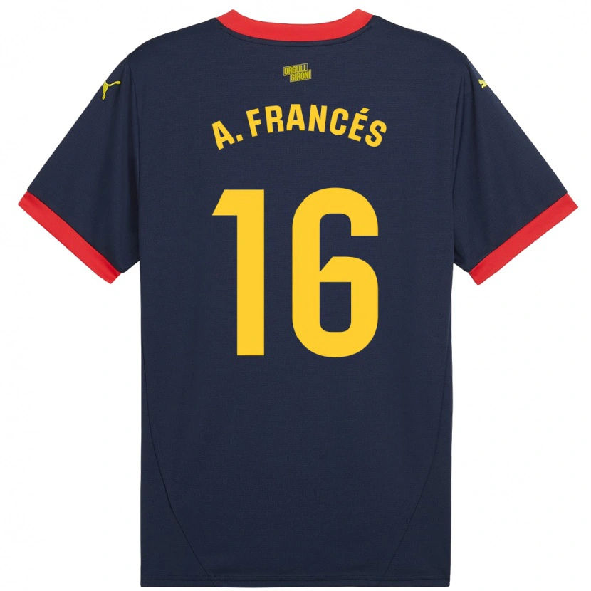 Danxen Enfant Maillot Alejandro Francés #16 Bleu Marine Rouge Tenues Extérieur 2024/25 T-Shirt