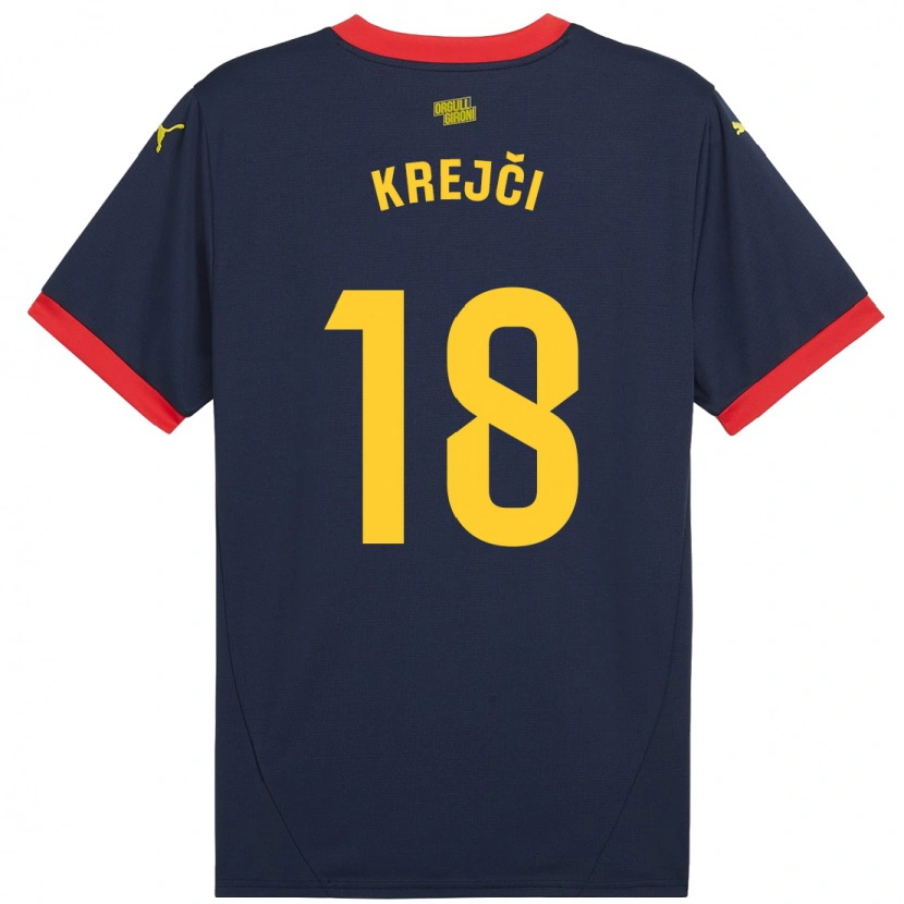 Danxen Enfant Maillot Ladislav Krejci #18 Bleu Marine Rouge Tenues Extérieur 2024/25 T-Shirt