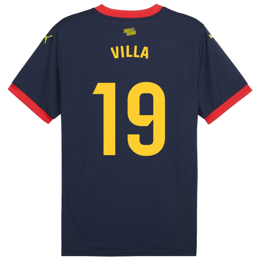 Danxen Enfant Maillot Toni Villa #19 Bleu Marine Rouge Tenues Extérieur 2024/25 T-Shirt