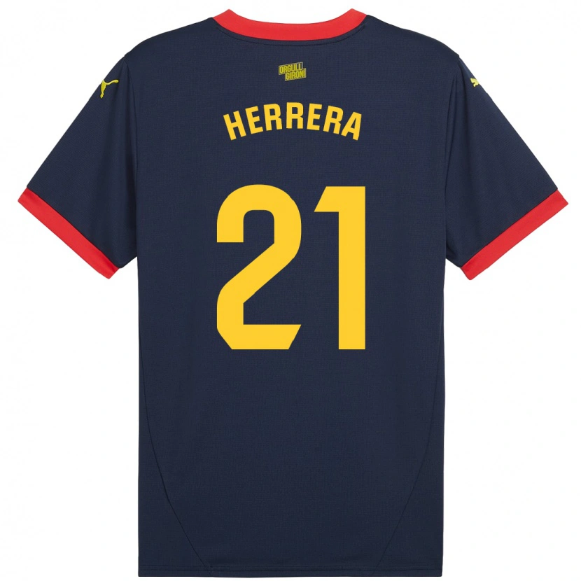 Danxen Enfant Maillot Yangel Herrera #21 Bleu Marine Rouge Tenues Extérieur 2024/25 T-Shirt