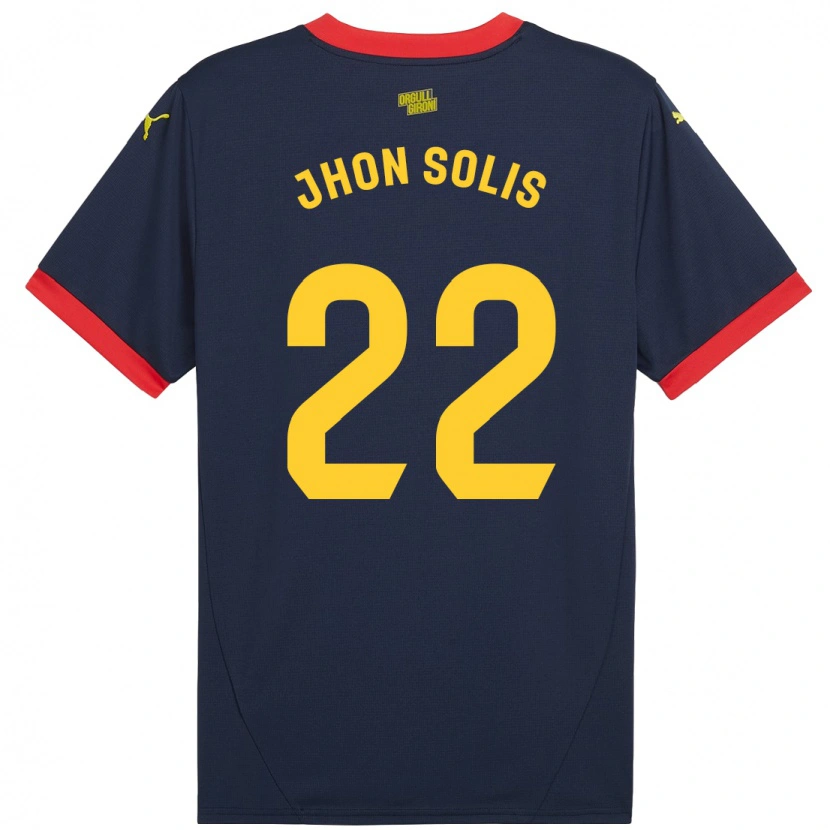 Danxen Enfant Maillot Jhon Solís #22 Bleu Marine Rouge Tenues Extérieur 2024/25 T-Shirt