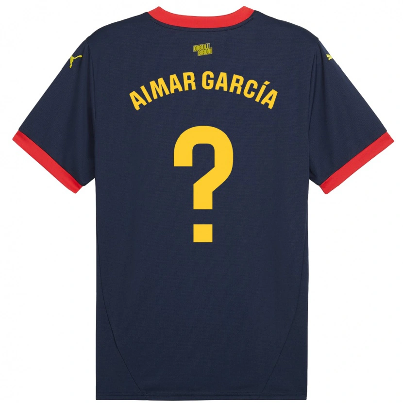 Danxen Enfant Maillot Aimar García #0 Bleu Marine Rouge Tenues Extérieur 2024/25 T-Shirt