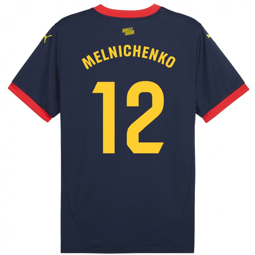 Danxen Enfant Maillot Dmytro Melnichenko #12 Bleu Marine Rouge Tenues Extérieur 2024/25 T-Shirt