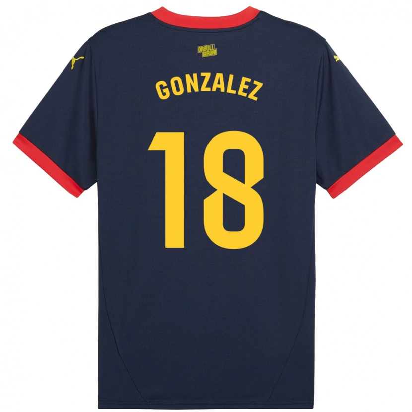 Danxen Enfant Maillot Gerard González #18 Bleu Marine Rouge Tenues Extérieur 2024/25 T-Shirt