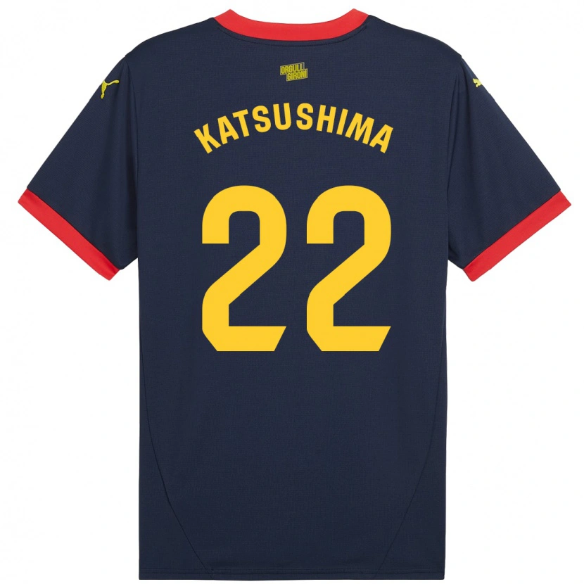 Danxen Enfant Maillot Shinnosuke Katsushima #22 Bleu Marine Rouge Tenues Extérieur 2024/25 T-Shirt