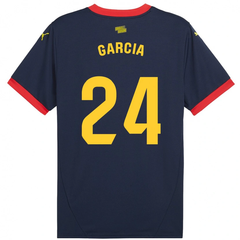 Danxen Enfant Maillot Borja García #24 Bleu Marine Rouge Tenues Extérieur 2024/25 T-Shirt