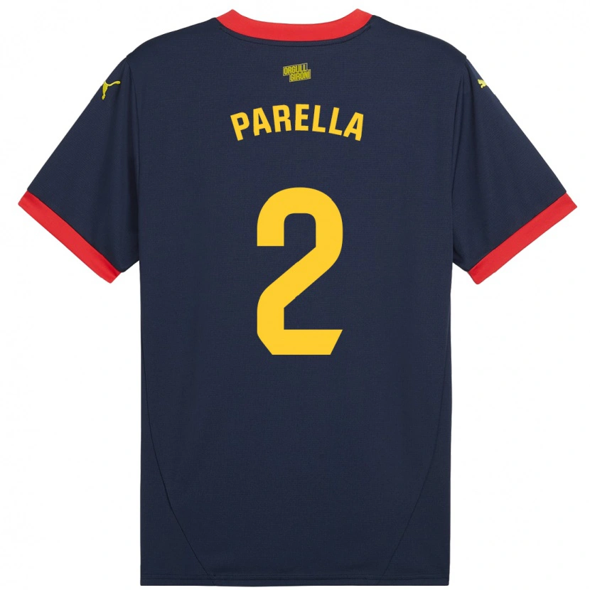 Danxen Enfant Maillot Virginia Parella #2 Bleu Marine Rouge Tenues Extérieur 2024/25 T-Shirt