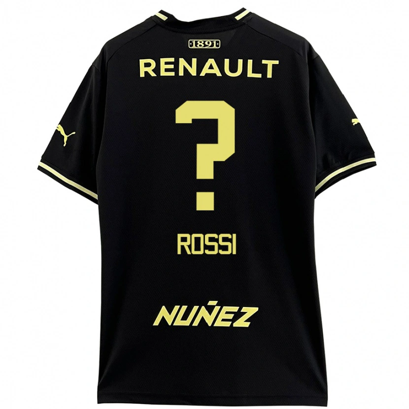 Danxen Enfant Maillot Nicolás Rossi #0 Noir Jaune Tenues Extérieur 2024/25 T-Shirt