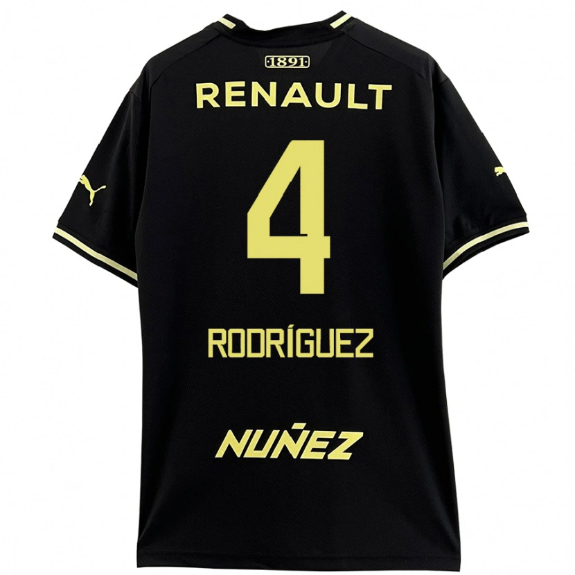 Danxen Enfant Maillot Guzmán Rodríguez #4 Noir Jaune Tenues Extérieur 2024/25 T-Shirt