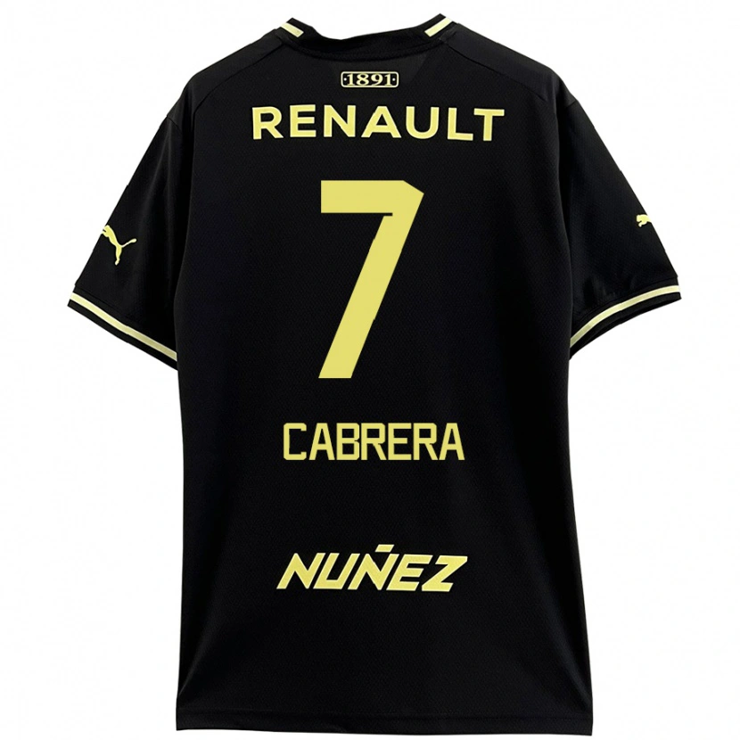 Danxen Enfant Maillot Javier Cabrera #7 Noir Jaune Tenues Extérieur 2024/25 T-Shirt