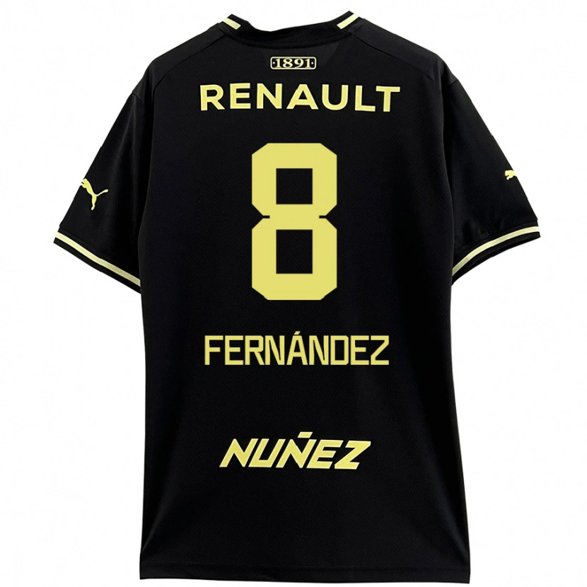 Danxen Enfant Maillot Leonardo Fernández #8 Noir Jaune Tenues Extérieur 2024/25 T-Shirt