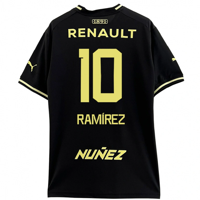 Danxen Enfant Maillot Gastón Ramírez #10 Noir Jaune Tenues Extérieur 2024/25 T-Shirt