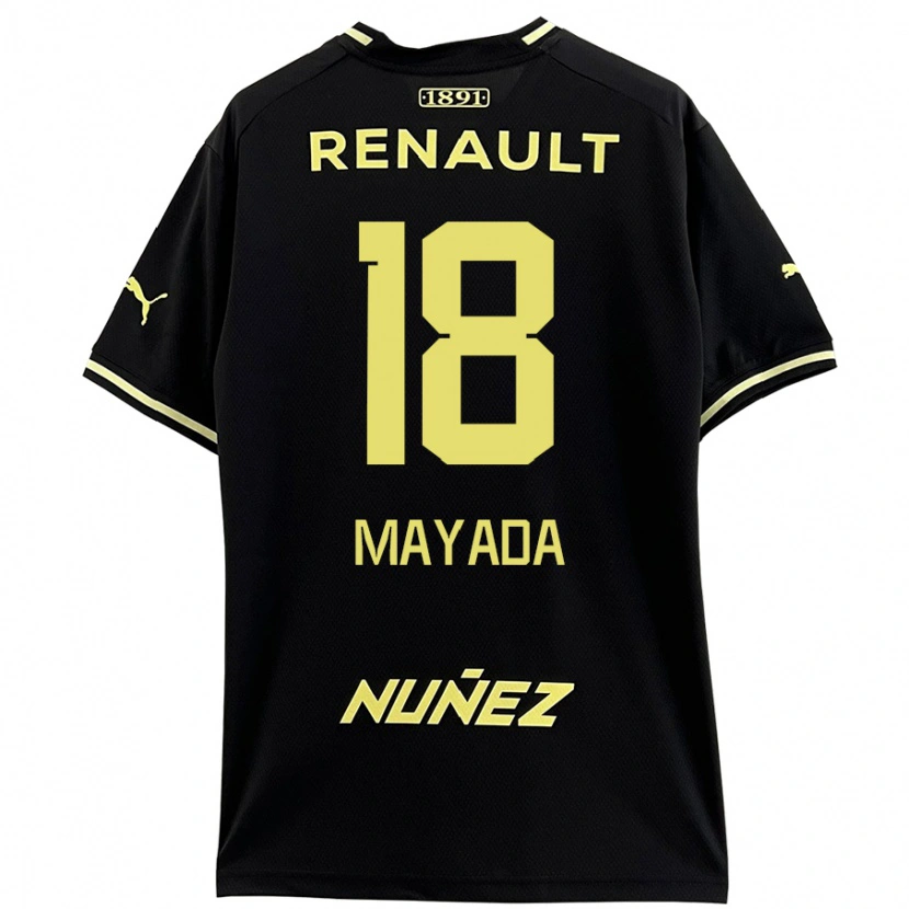 Danxen Enfant Maillot Camilo Mayada #18 Noir Jaune Tenues Extérieur 2024/25 T-Shirt