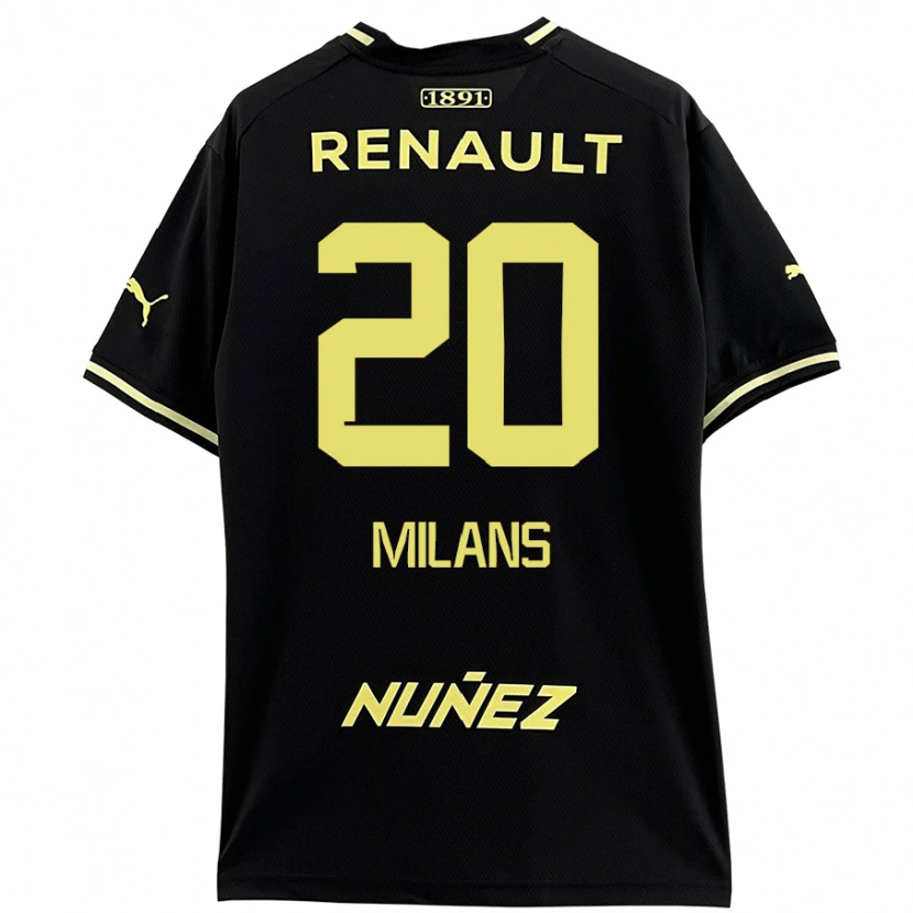 Danxen Enfant Maillot Pedro Milans #20 Noir Jaune Tenues Extérieur 2024/25 T-Shirt