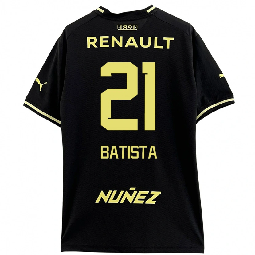 Danxen Enfant Maillot Facundo Batista #21 Noir Jaune Tenues Extérieur 2024/25 T-Shirt