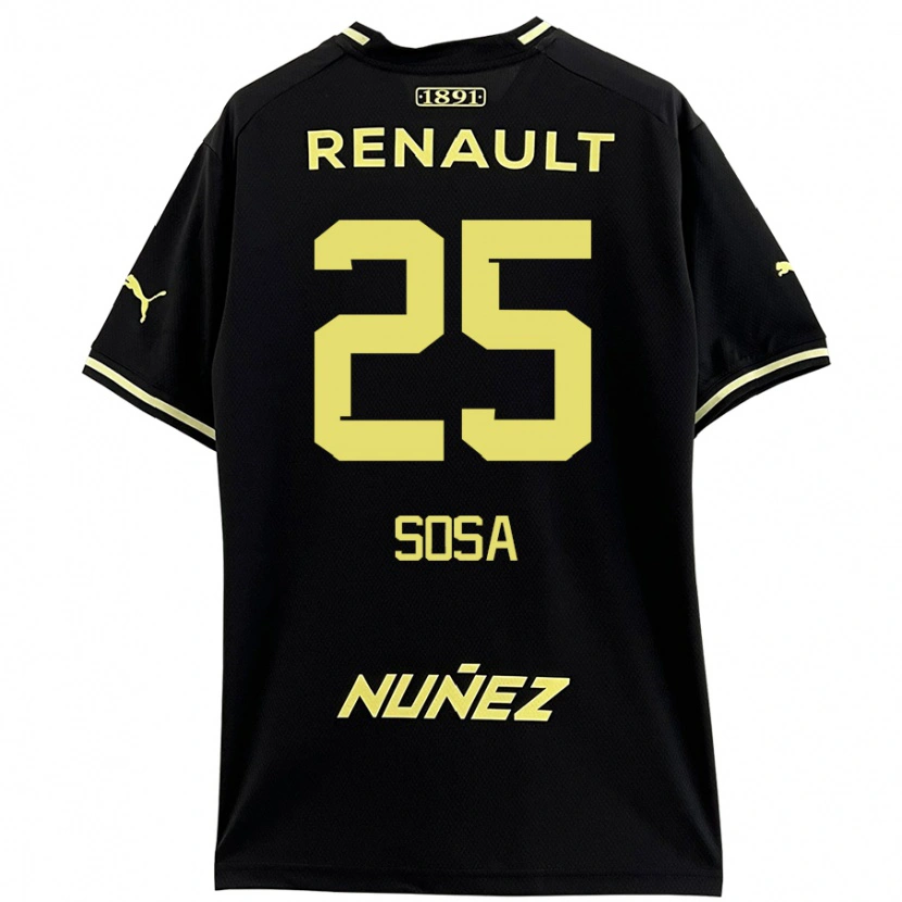 Danxen Enfant Maillot Ignacio Sosa #25 Noir Jaune Tenues Extérieur 2024/25 T-Shirt