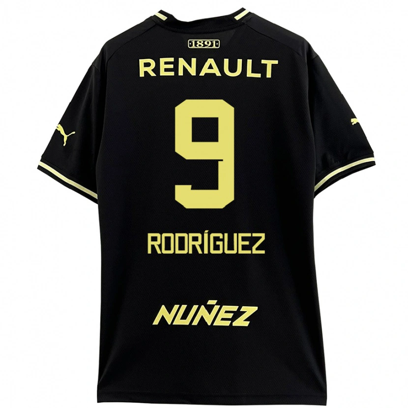 Danxen Enfant Maillot Agustín Rodríguez #9 Noir Jaune Tenues Extérieur 2024/25 T-Shirt