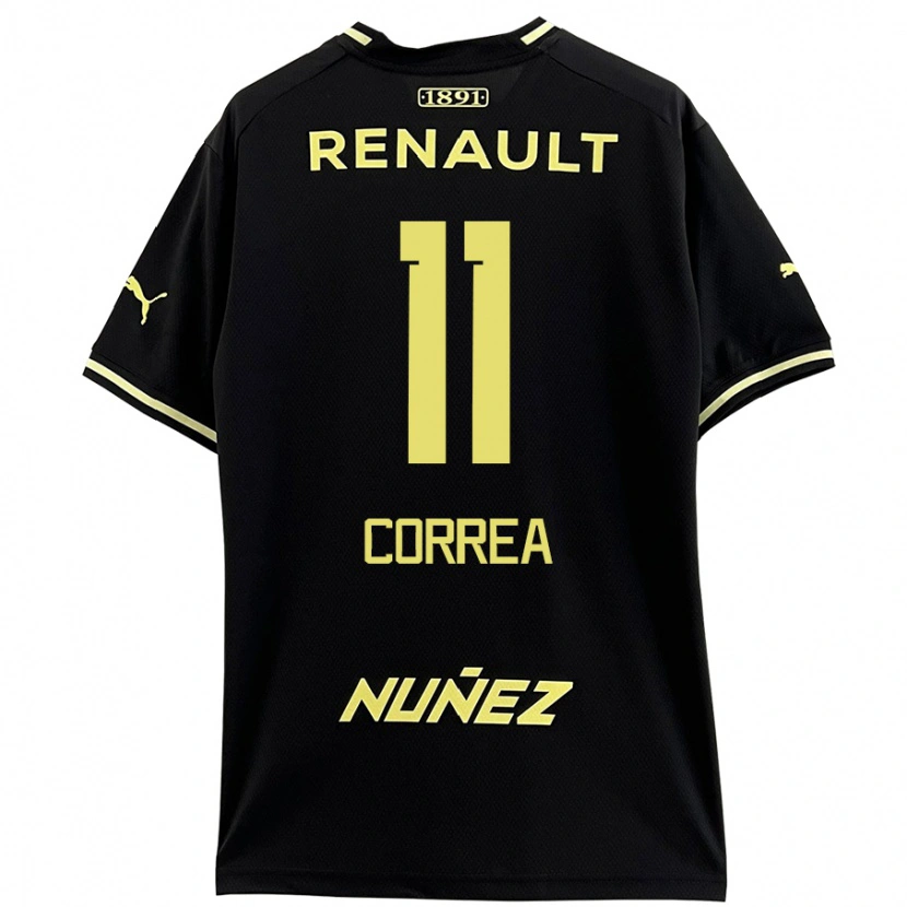 Danxen Enfant Maillot Franco Correa #11 Noir Jaune Tenues Extérieur 2024/25 T-Shirt