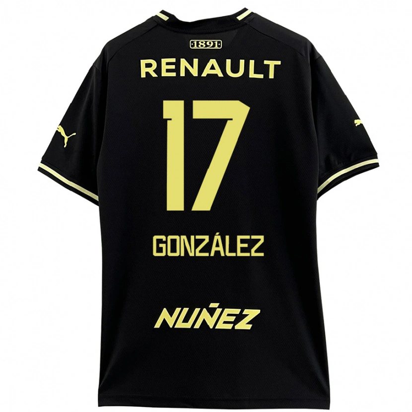 Danxen Enfant Maillot Luciano González #17 Noir Jaune Tenues Extérieur 2024/25 T-Shirt