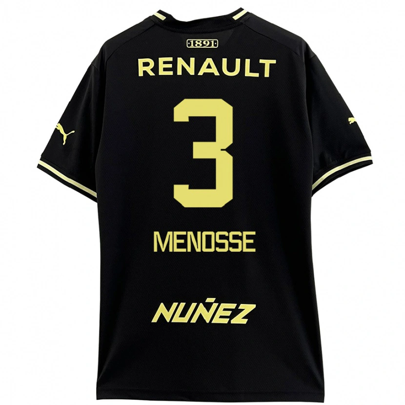 Danxen Enfant Maillot Hernán Menosse #3 Noir Jaune Tenues Extérieur 2024/25 T-Shirt