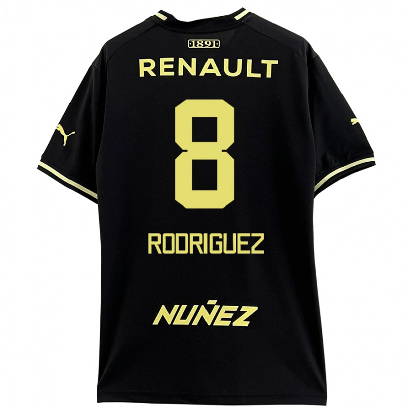 Danxen Enfant Maillot Sebastián Rodríguez #8 Noir Jaune Tenues Extérieur 2024/25 T-Shirt