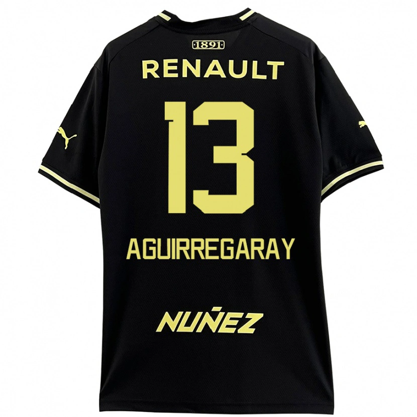 Danxen Enfant Maillot Matías Aguirregaray #13 Noir Jaune Tenues Extérieur 2024/25 T-Shirt