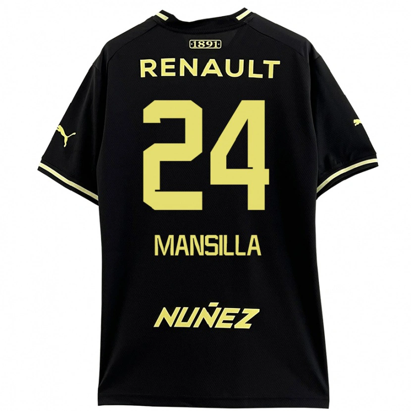 Danxen Enfant Maillot Brian Mansilla #24 Noir Jaune Tenues Extérieur 2024/25 T-Shirt