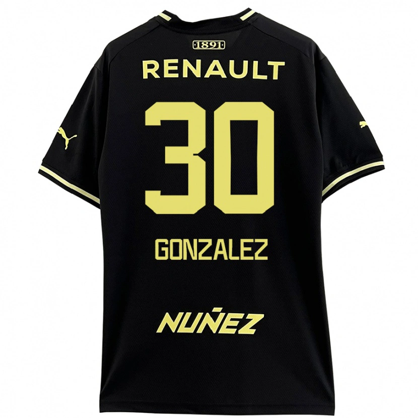 Danxen Enfant Maillot Ángel González #30 Noir Jaune Tenues Extérieur 2024/25 T-Shirt