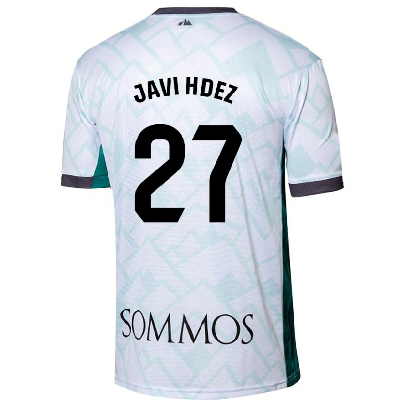 Danxen Enfant Maillot Javi Hernández #27 Blanc Vert Tenues Extérieur 2024/25 T-Shirt