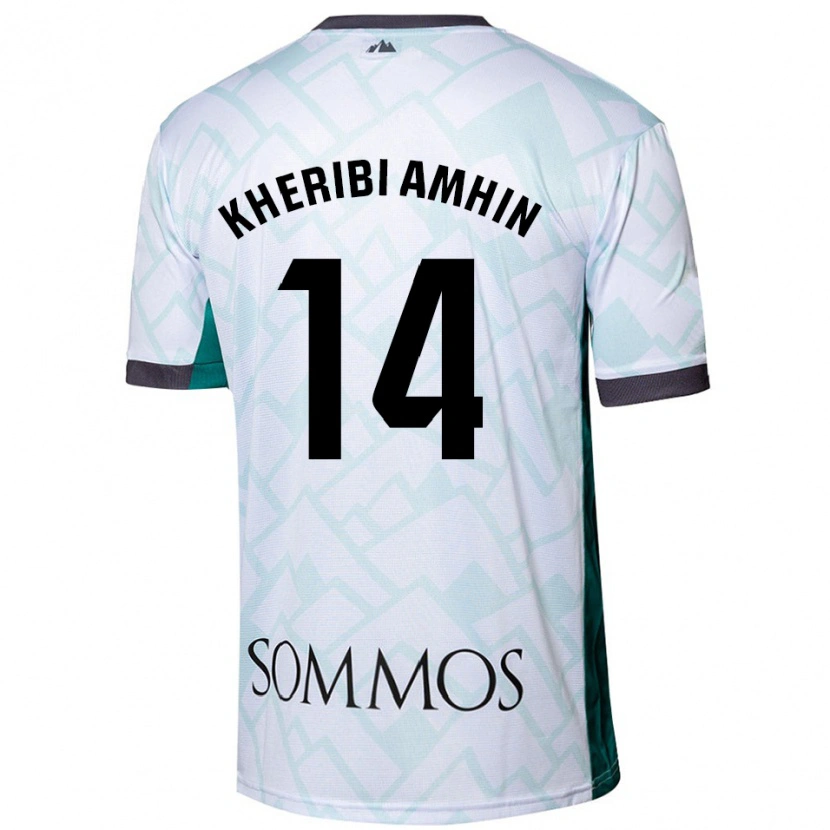 Danxen Enfant Maillot Nabil Kheribi Amhin #14 Blanc Vert Tenues Extérieur 2024/25 T-Shirt