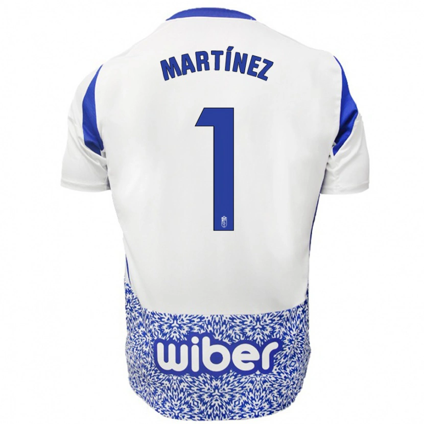 Danxen Enfant Maillot Marc Martínez #1 Blanc Bleu Tenues Extérieur 2024/25 T-Shirt