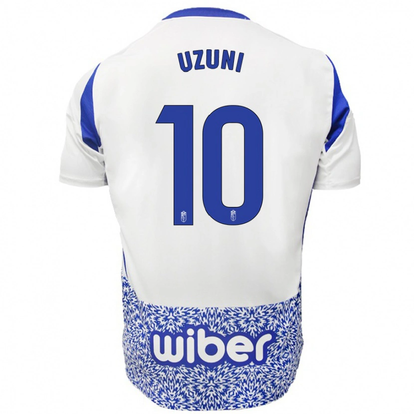 Danxen Enfant Maillot Myrto Uzuni #10 Blanc Bleu Tenues Extérieur 2024/25 T-Shirt