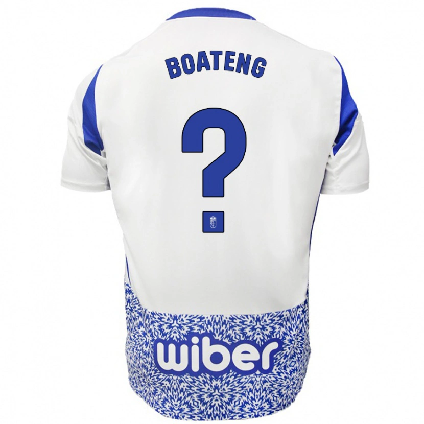 Danxen Enfant Maillot Robin Boateng #0 Blanc Bleu Tenues Extérieur 2024/25 T-Shirt