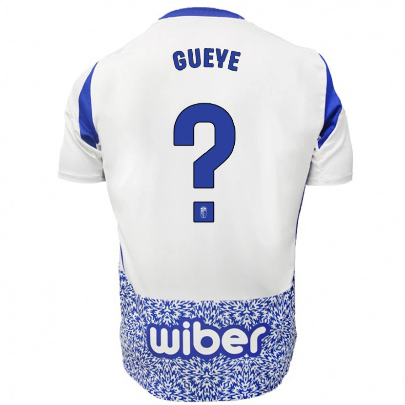 Danxen Enfant Maillot David Gueye #0 Blanc Bleu Tenues Extérieur 2024/25 T-Shirt