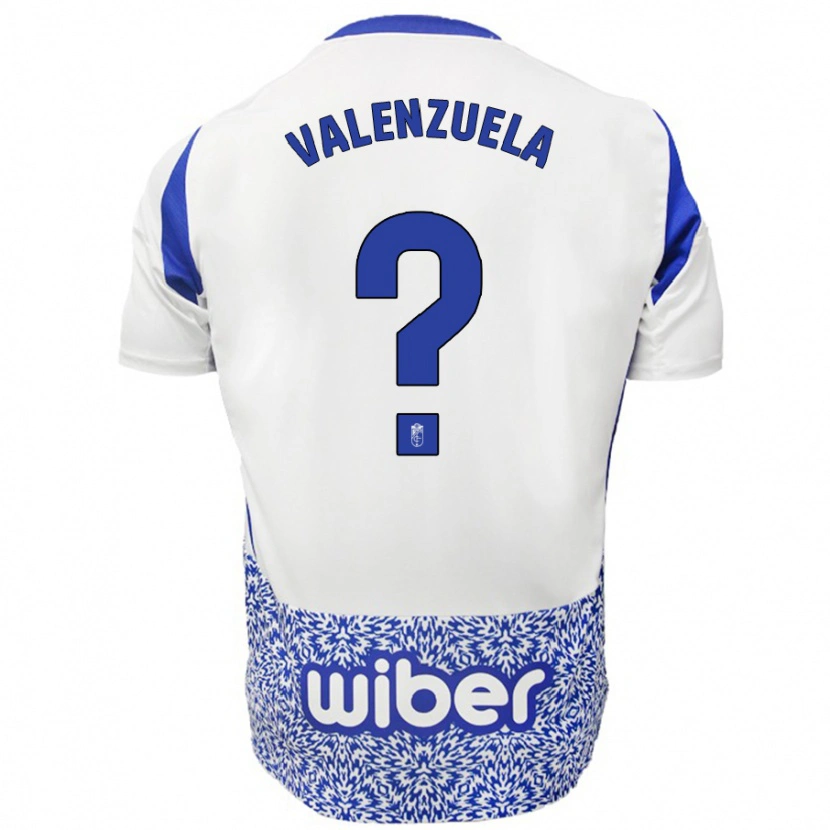 Danxen Enfant Maillot Adrián Valenzuela #0 Blanc Bleu Tenues Extérieur 2024/25 T-Shirt