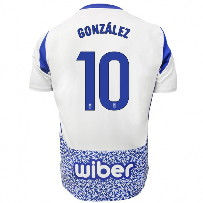 Danxen Enfant Maillot Mario González #10 Blanc Bleu Tenues Extérieur 2024/25 T-Shirt