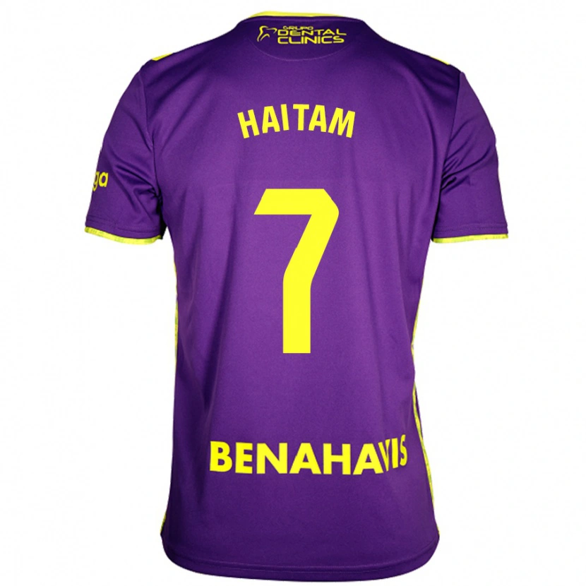 Danxen Enfant Maillot Haitam Abaida #7 Violet Jaune Tenues Extérieur 2024/25 T-Shirt