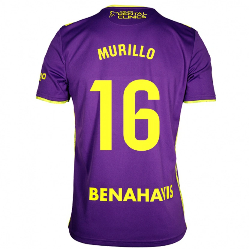 Danxen Enfant Maillot Diego Murillo #16 Violet Jaune Tenues Extérieur 2024/25 T-Shirt