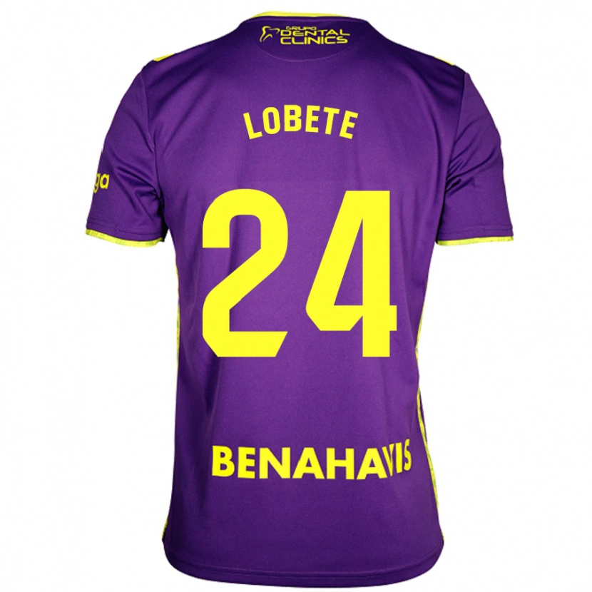 Danxen Enfant Maillot Julen Lobete #24 Violet Jaune Tenues Extérieur 2024/25 T-Shirt