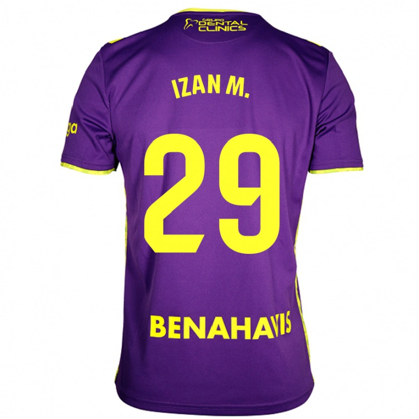 Danxen Enfant Maillot Izan Merino #29 Violet Jaune Tenues Extérieur 2024/25 T-Shirt