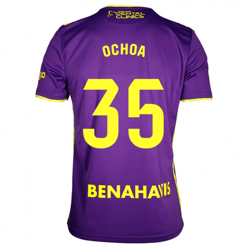 Danxen Enfant Maillot Aarón Ochoa #35 Violet Jaune Tenues Extérieur 2024/25 T-Shirt