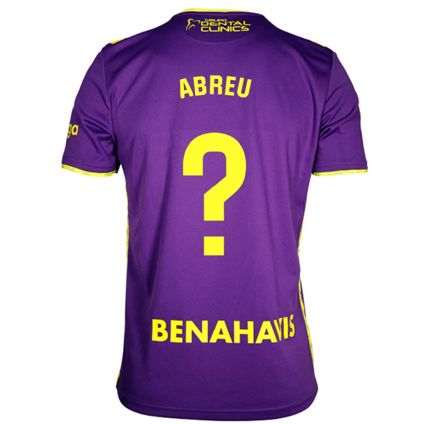 Danxen Enfant Maillot Marco Abreu #0 Violet Jaune Tenues Extérieur 2024/25 T-Shirt