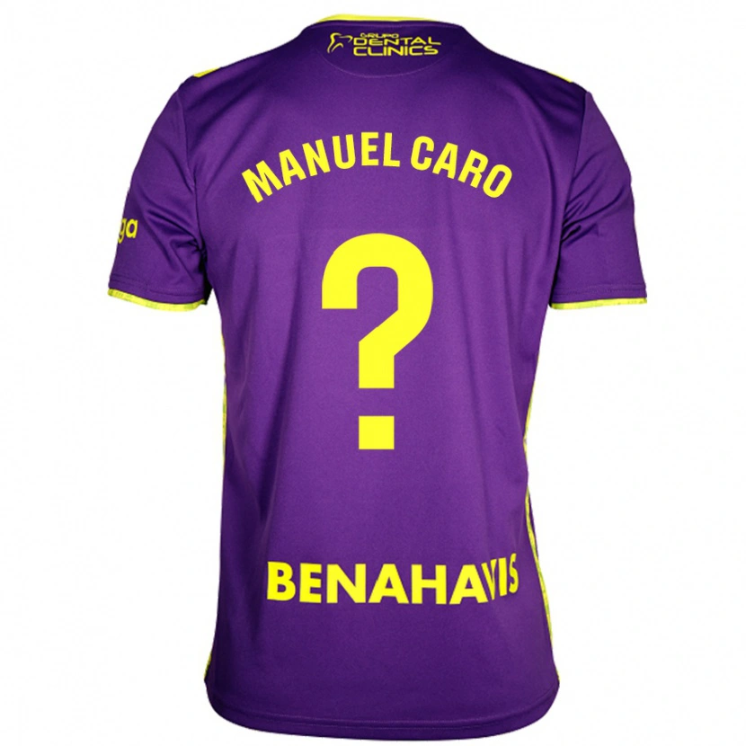 Danxen Enfant Maillot José Manuel Caro #0 Violet Jaune Tenues Extérieur 2024/25 T-Shirt