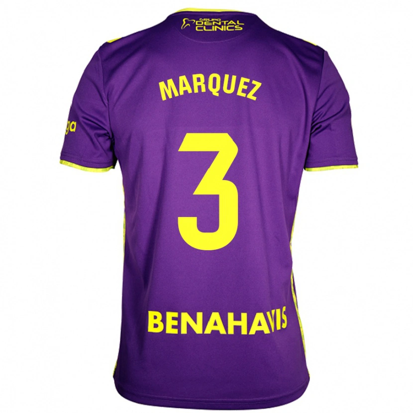 Danxen Enfant Maillot David Márquez #3 Violet Jaune Tenues Extérieur 2024/25 T-Shirt