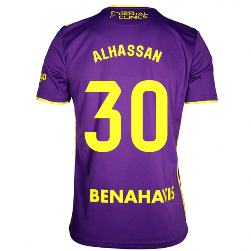 Danxen Enfant Maillot Mubarak Alhassan #30 Violet Jaune Tenues Extérieur 2024/25 T-Shirt