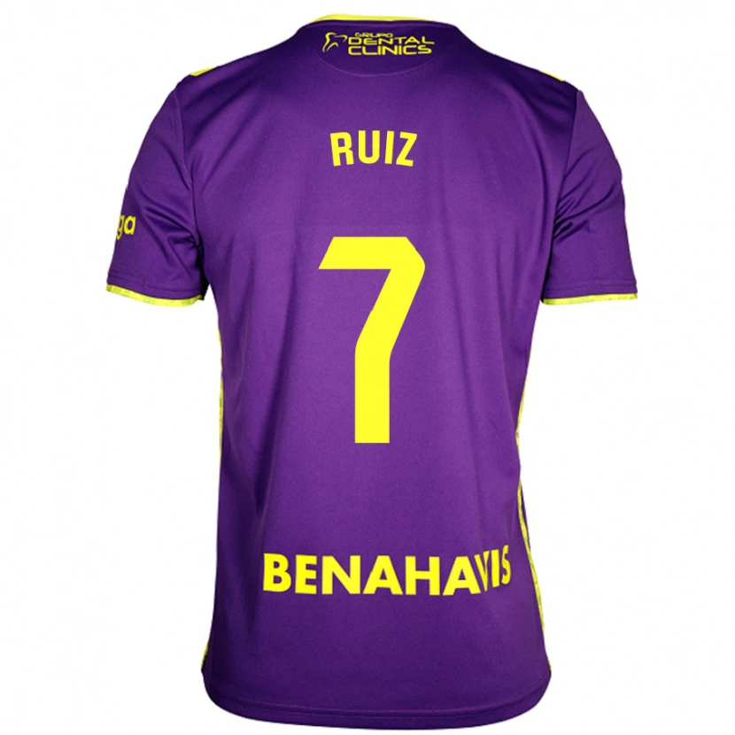 Danxen Enfant Maillot María Ruiz #7 Violet Jaune Tenues Extérieur 2024/25 T-Shirt