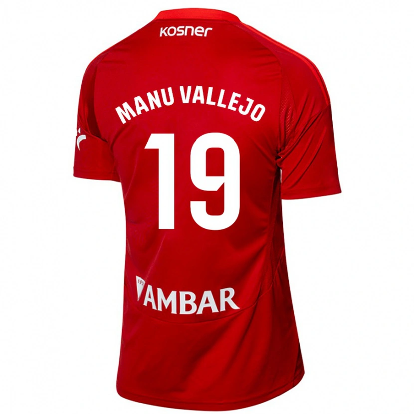 Danxen Enfant Maillot Manu Vallejo #19 Blanc Bleu Tenues Extérieur 2024/25 T-Shirt