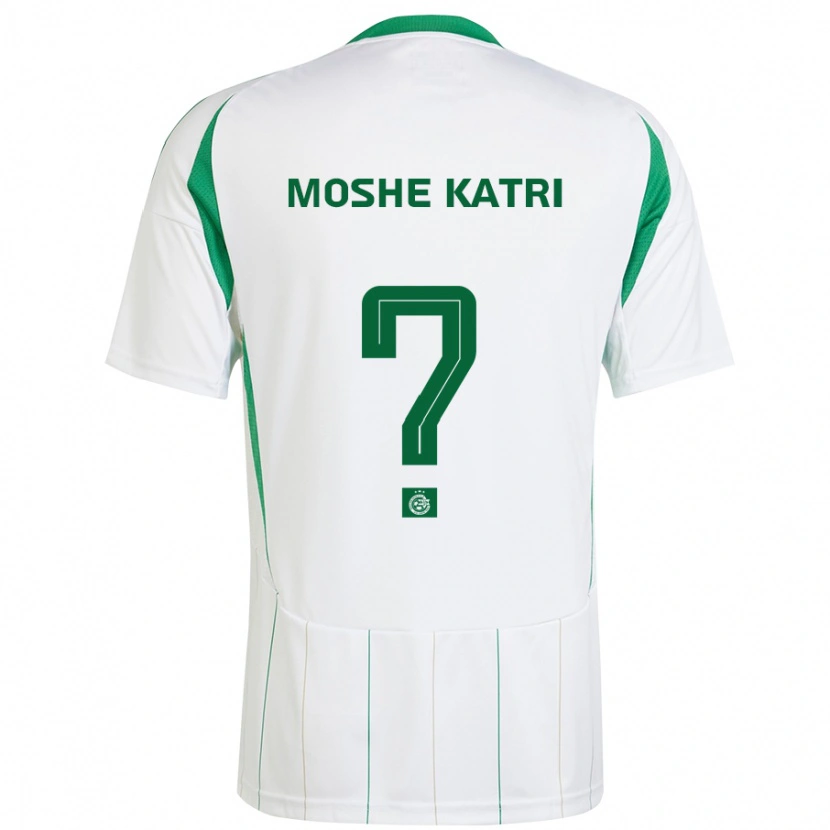 Danxen Enfant Maillot Roy Moshe Katri #0 Blanc Vert Tenues Extérieur 2024/25 T-Shirt