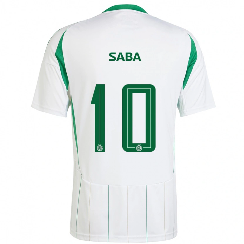 Danxen Enfant Maillot Dia Saba #10 Blanc Vert Tenues Extérieur 2024/25 T-Shirt